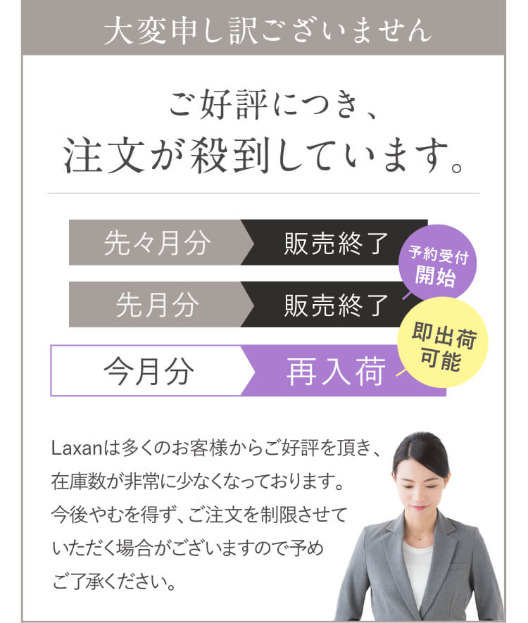 ご好評につき注文が殺到しています